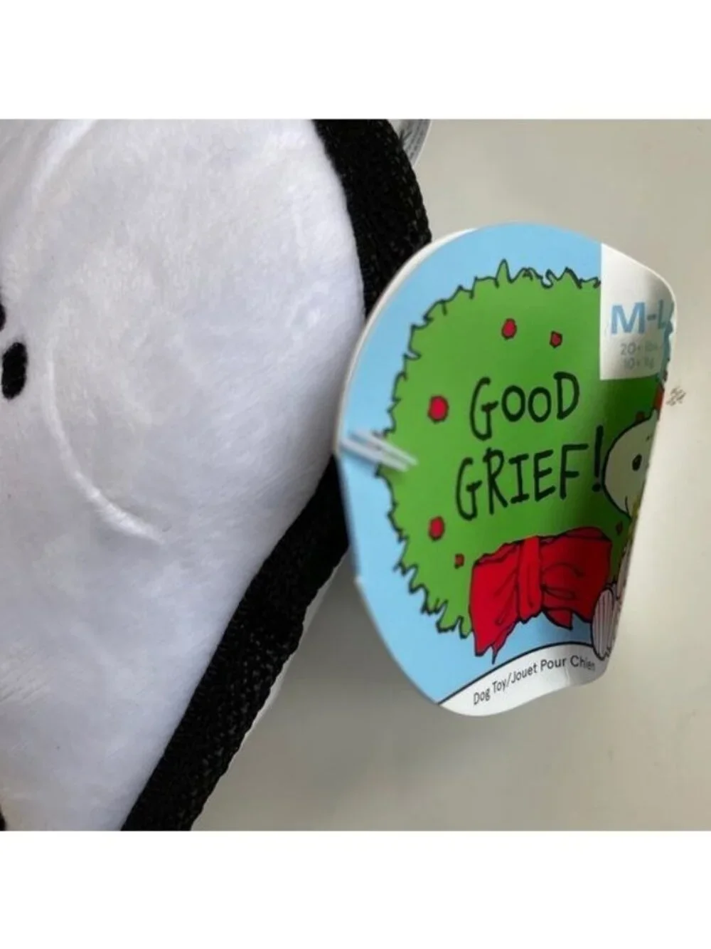 Bark Charlie Brown Good Grief Dog Toy Squeaker Plush Speech Balloon Bubble Gift